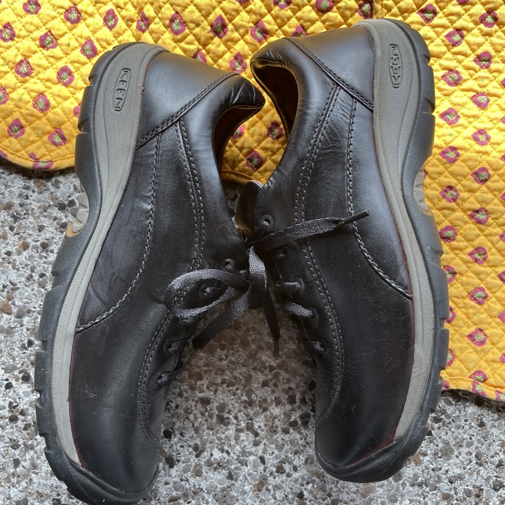 Keen Presidio II Shoes Women's US 10 Black Leather Hiking Low Lace Up Sneakers - Picture 7 of 16
